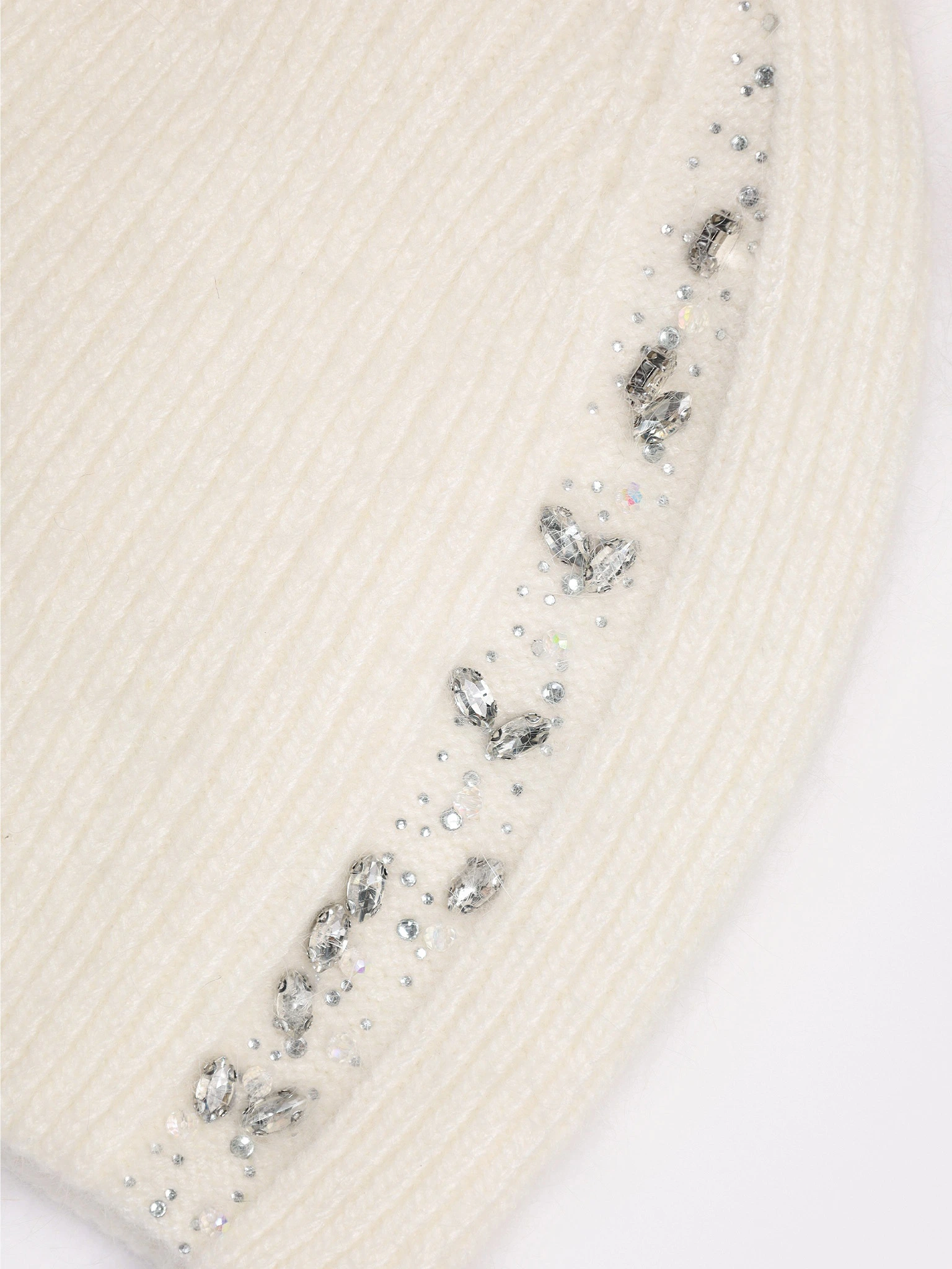 Шапка-бини двойная со стразами в ассортименте